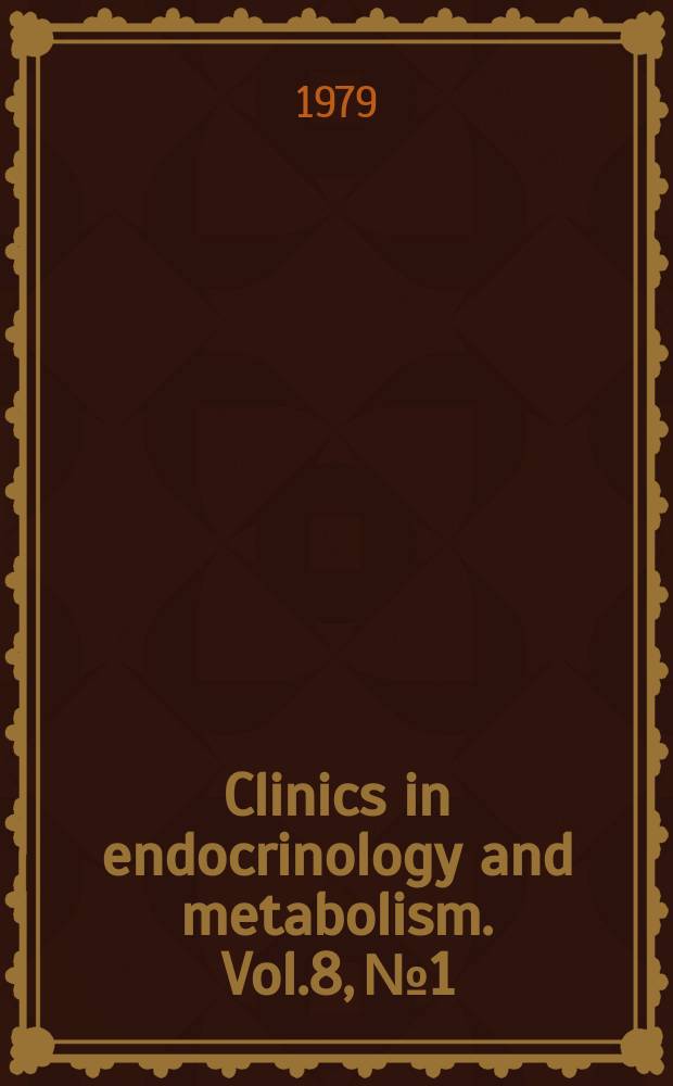 Clinics in endocrinology and metabolism. Vol.8, №1 : Hypothyroidism and goitre