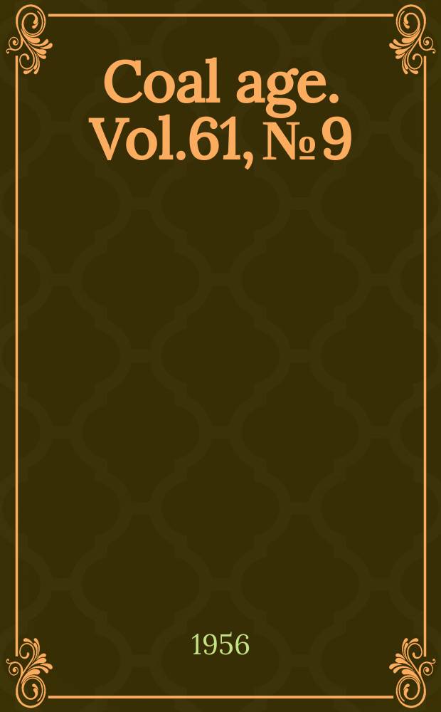Coal age. Vol.61, №9 : (Building for 1960)
