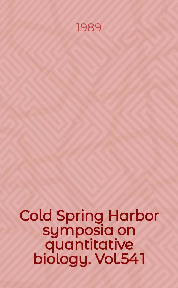 Cold Spring Harbor symposia on quantitative biology. Vol.54 [1] : (Immunological recognition)