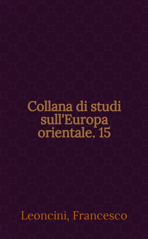 Collana di studi sull'Europa orientale. 15 : La questione dei Sudeti, 1918-1938