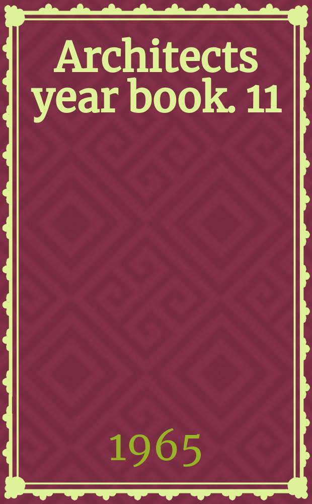 Architects year book. 11 : The pedestrian in the city