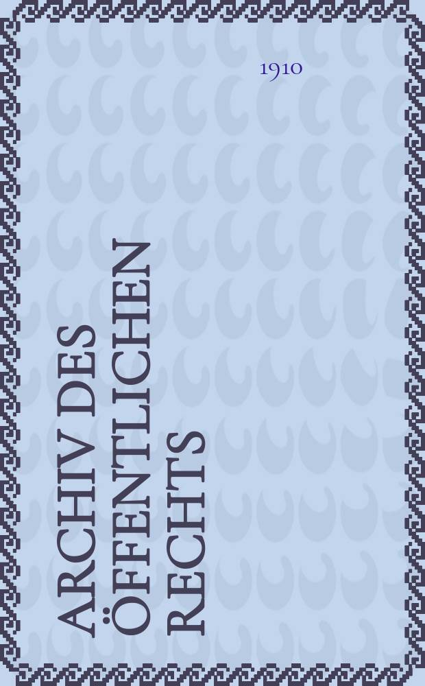 Archiv des öffentlichen Rechts