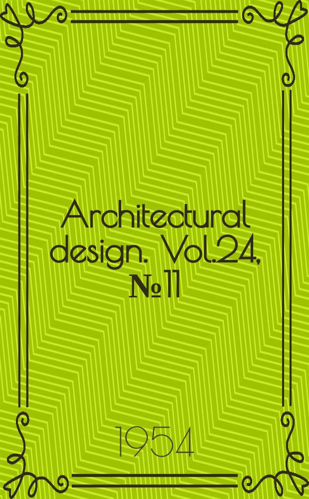 Architectural design. Vol.24, №11 : The cladding of framed buildings
