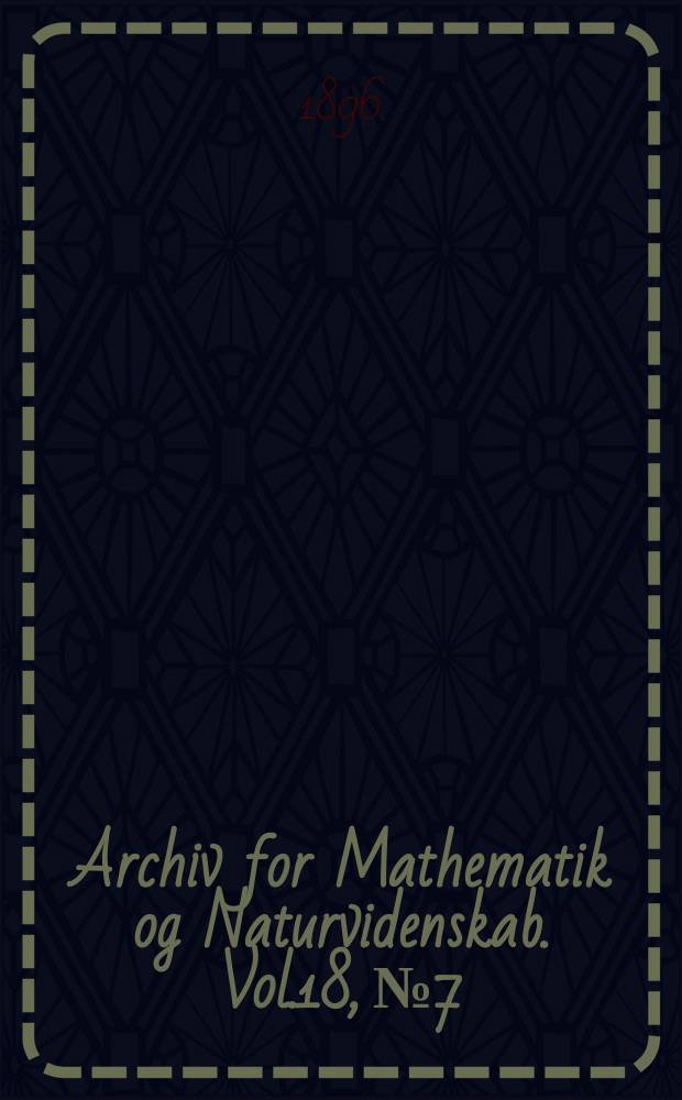 Archiv for Mathematik og Naturvidenskab. Vol.18, №7 : On a new fresh-water ostracod stenocypris Chevreuxi