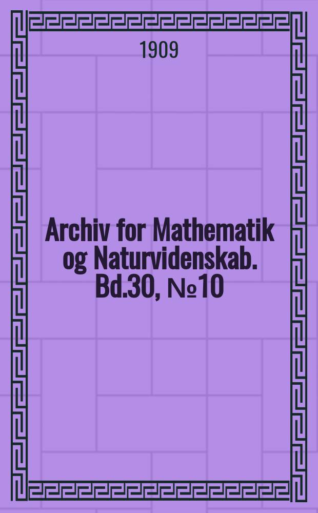 Archiv for Mathematik og Naturvidenskab. Bd.30, №10 : On some African species of braconinae in the royal Berlin zoological museum