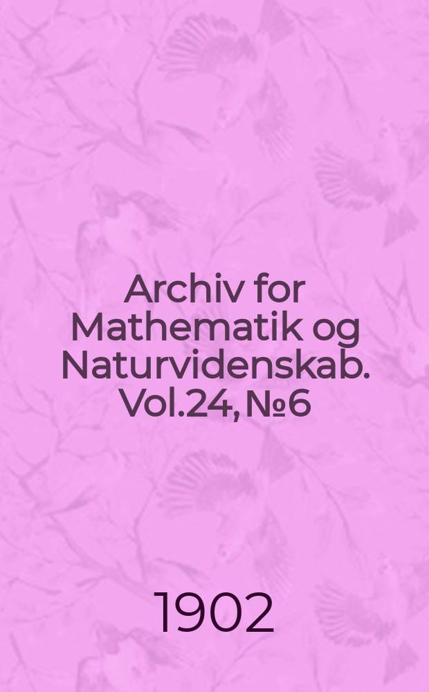 Archiv for Mathematik og Naturvidenskab. Vol.24, №6 : On a new South American Phyllopod Eulimnadia brasiliensis