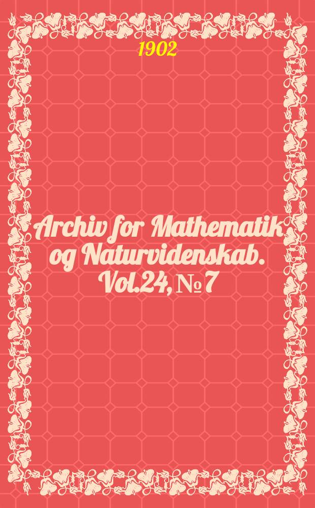 Archiv for Mathematik og Naturvidenskab. Vol.24, №7 : Depressaria arctica n. sp.