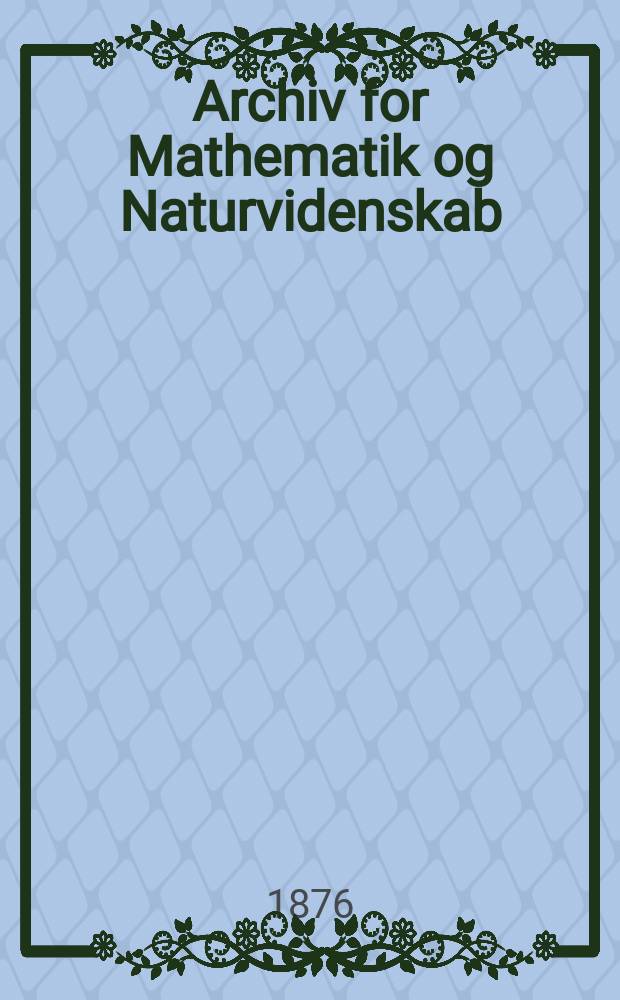 Archiv for Mathematik og Naturvidenskab