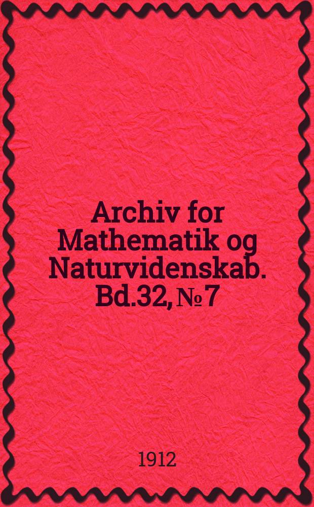Archiv for Mathematik og Naturvidenskab. Bd.32, №7 : Account of the postembryona development of Hyppolyte varians Leach.