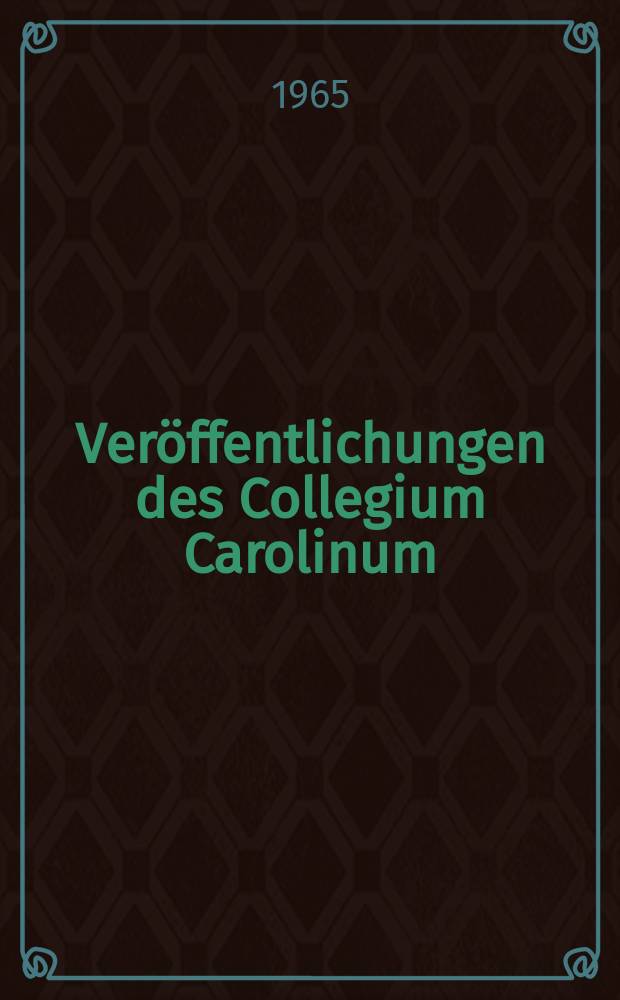 Veröffentlichungen des Collegium Carolinum : Hrsg. vom Vorstand des Collegium Carolinum, Forschungsstelle für die böhmischen Länder. Bd.15 : Die Slowakei als mitteleuropäisches Problem in Geschichte und Gegenwart
