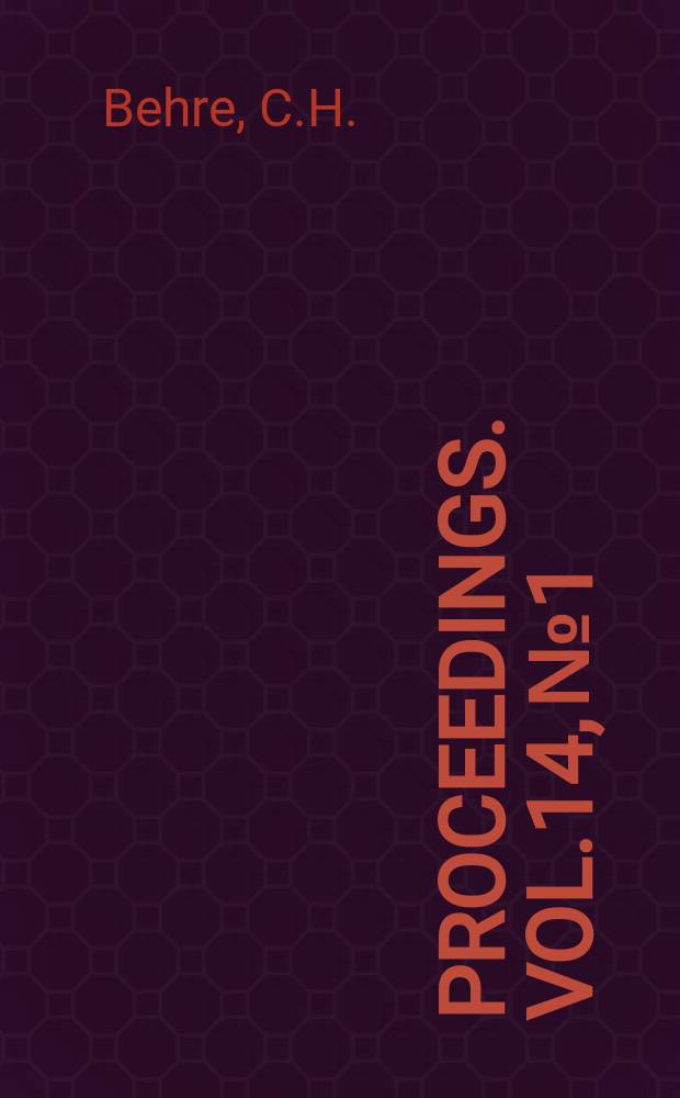Proceedings. Vol.14, №1/2 : Preliminary geological report on the west slope of the mosquito range in the vicinity of Leaduille, Colorado (1939)