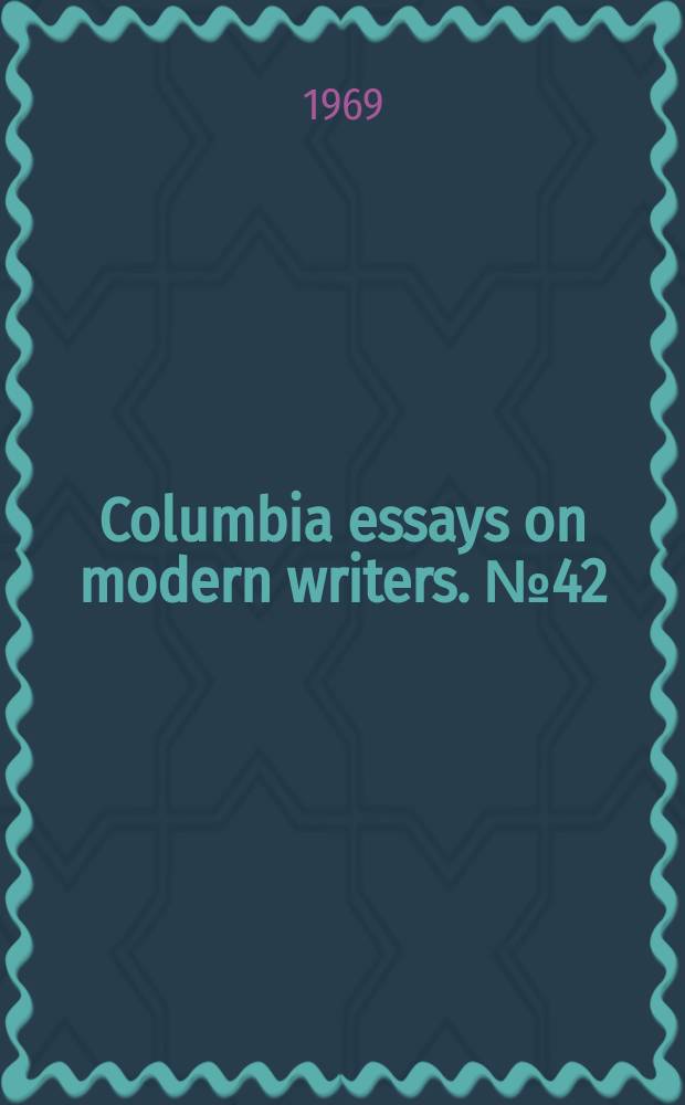 Columbia essays on modern writers. №42 : Bertolt Brecht