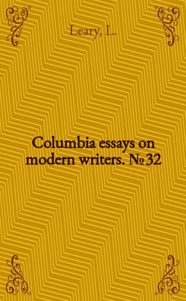 Columbia essays on modern writers. №32 : Norman Douglas