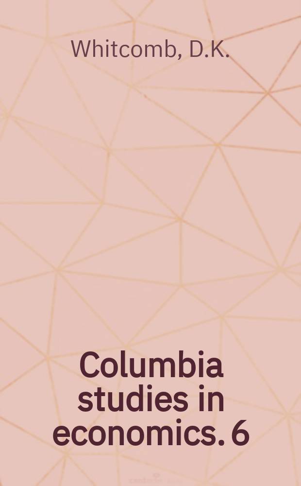 Columbia studies in economics. 6 : Externalities and welfare