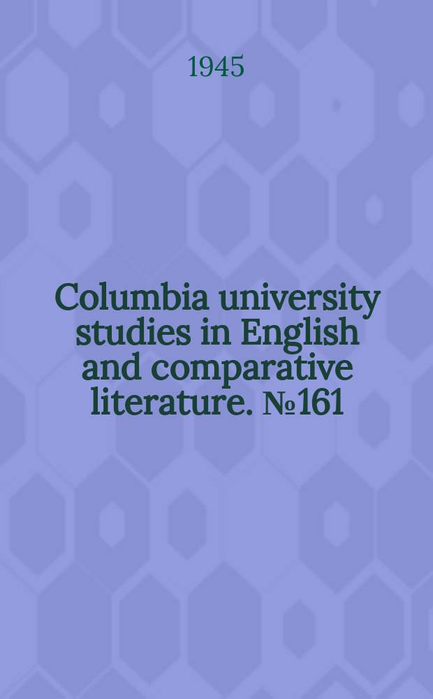 Columbia university studies in English and comparative literature. №161 : Portrait of New Netherland