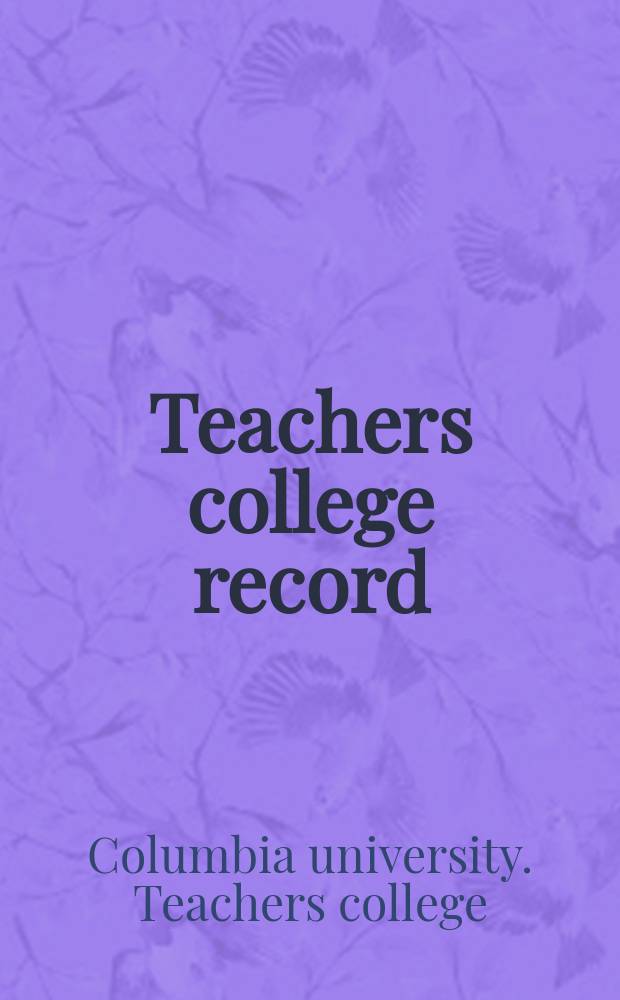 Teachers college record