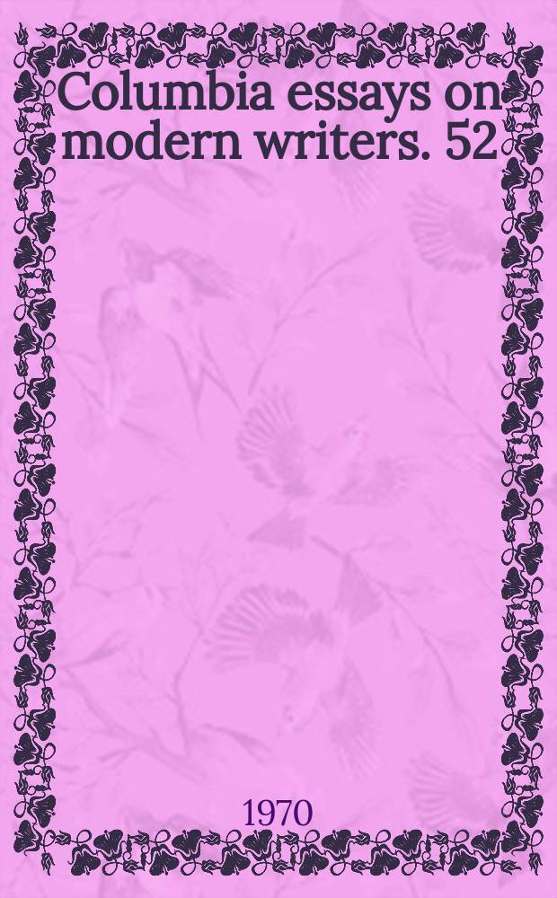 Columbia essays on modern writers. 52 : Alberto Moravia