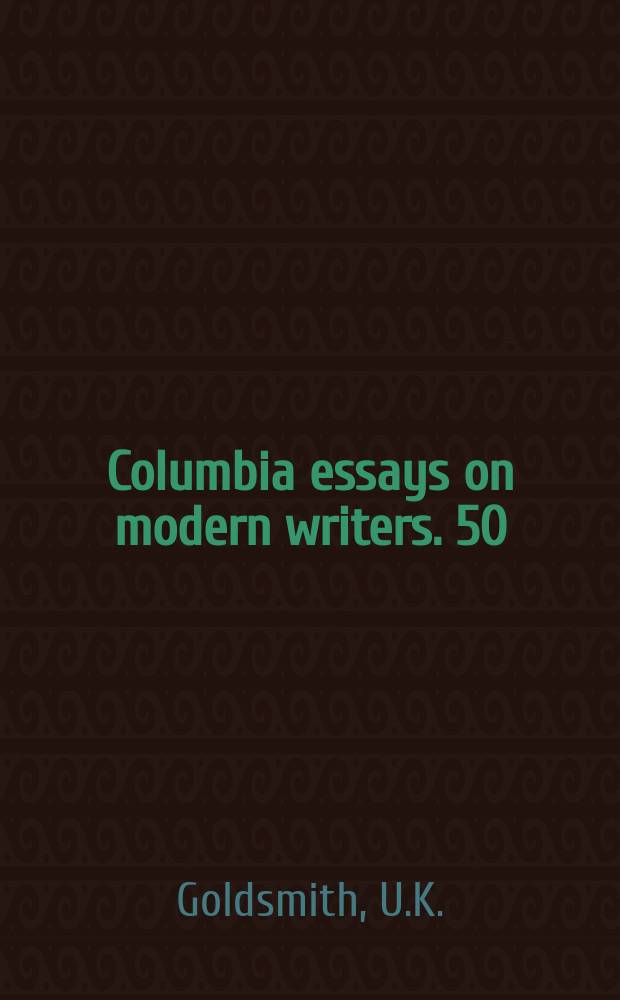 Columbia essays on modern writers. 50 : Stefan George