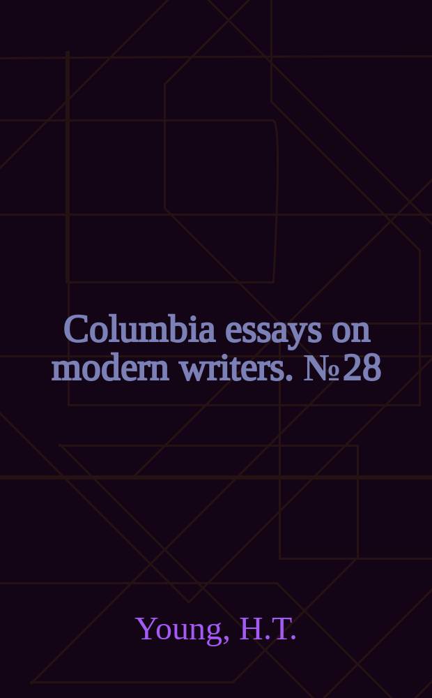 Columbia essays on modern writers. №28 : Juan Ramon Jiménez