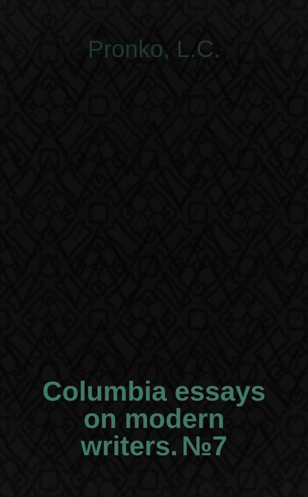 Columbia essays on modern writers. №7 : Eugene Ionesco