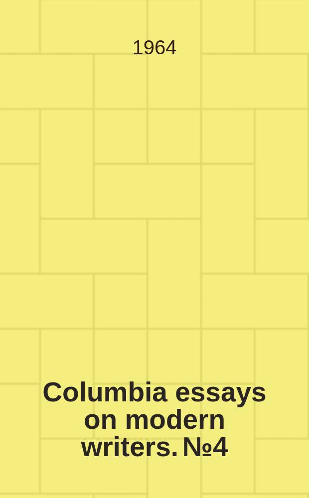 Columbia essays on modern writers. №4 : Samuel Beckett