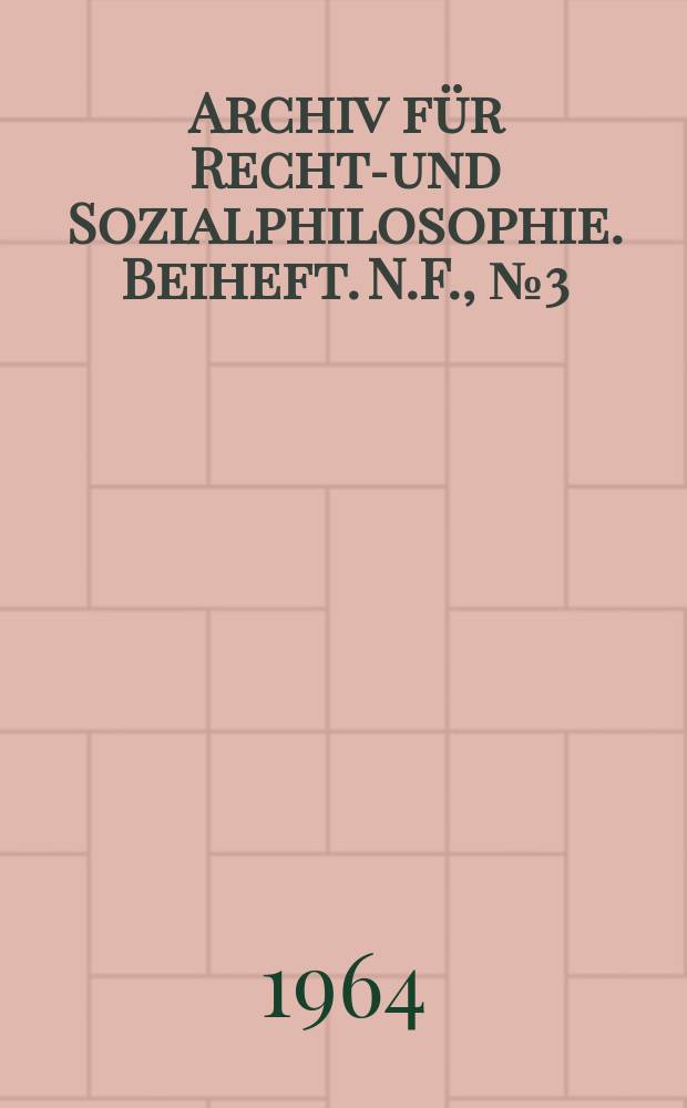 Archiv für Rechts- und Sozialphilosophie. Beiheft. N.F., №3(40) : Philosophie der Menschenrechte u. der Grundrechte des Staatsbürgers
