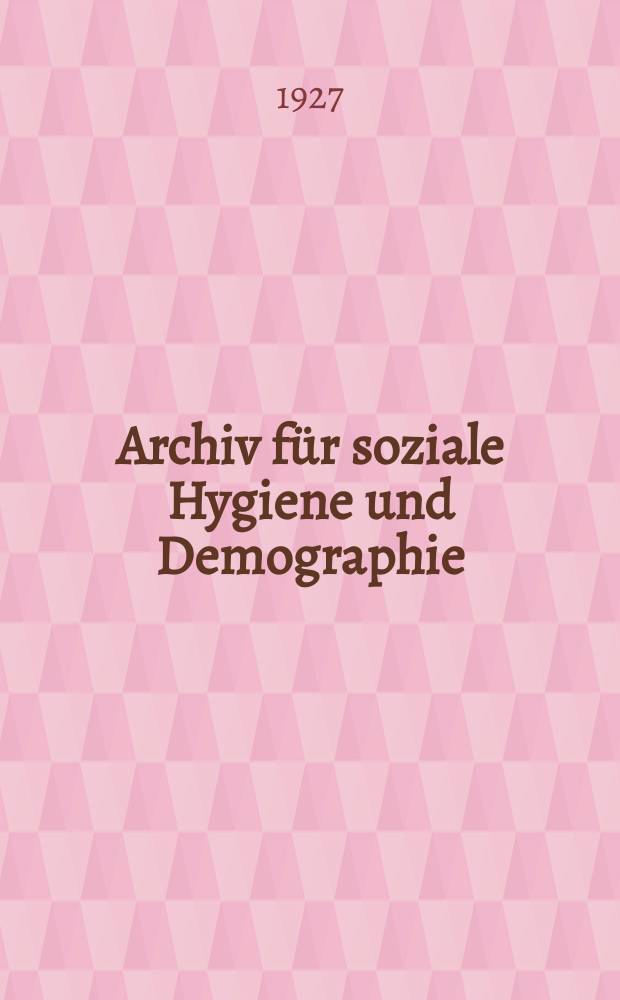 Archiv für soziale Hygiene und Demographie : Neue Folge der Zeitschrift für soziale Medizin. Bd.2, H.5