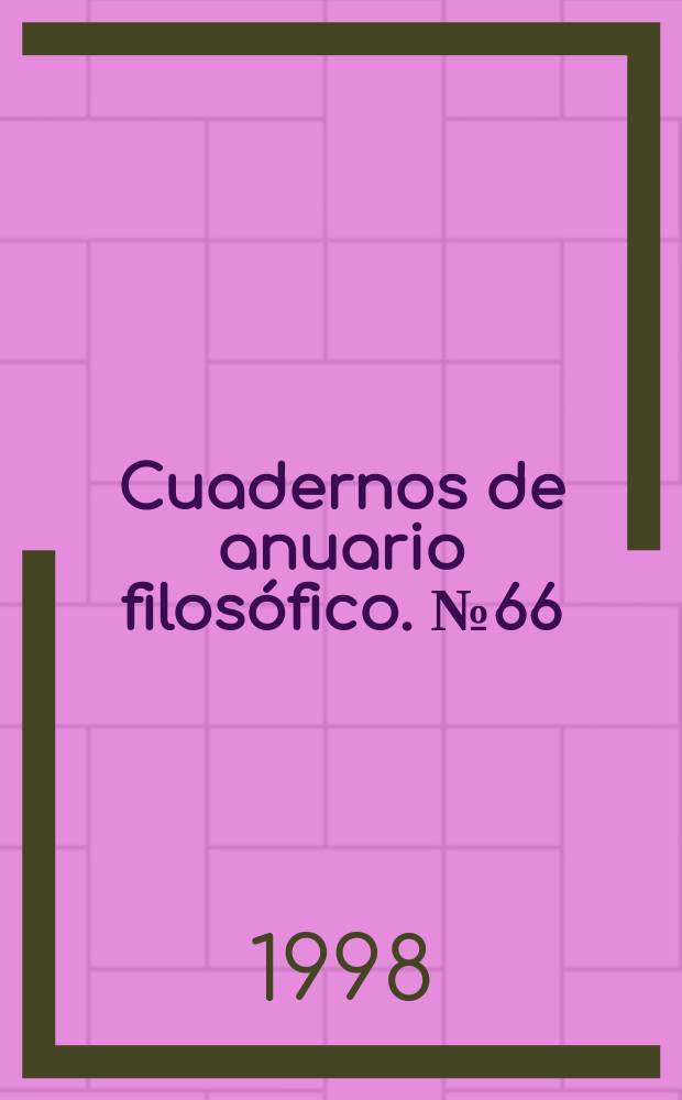 Cuadernos de anuario filosófico. №66 : Hábitos y virtud