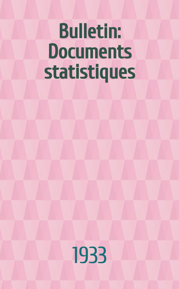 Bulletin : Documents statistiques (Série jaune) Documents législatifs & administratifs (Série blanche) Statistiques annuelles (Commerce extérieur) (Série maure) Statistiques annuelles (Production) (Série rose). 1933, №4231