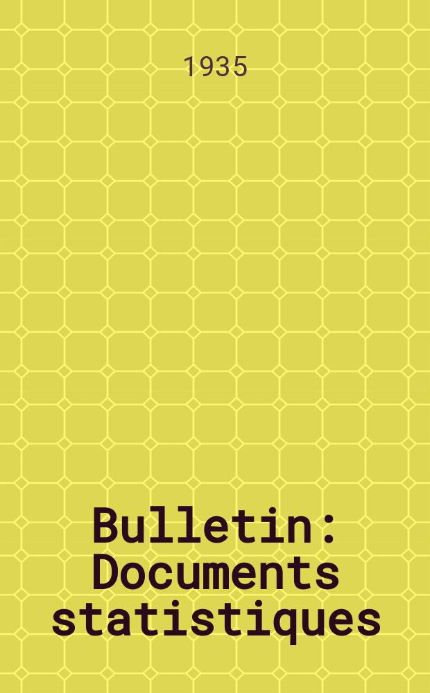 Bulletin : Documents statistiques (Série jaune) Documents législatifs & administratifs (Série blanche) Statistiques annuelles (Commerce extérieur) (Série maure) Statistiques annuelles (Production) (Série rose). 1935, №4268