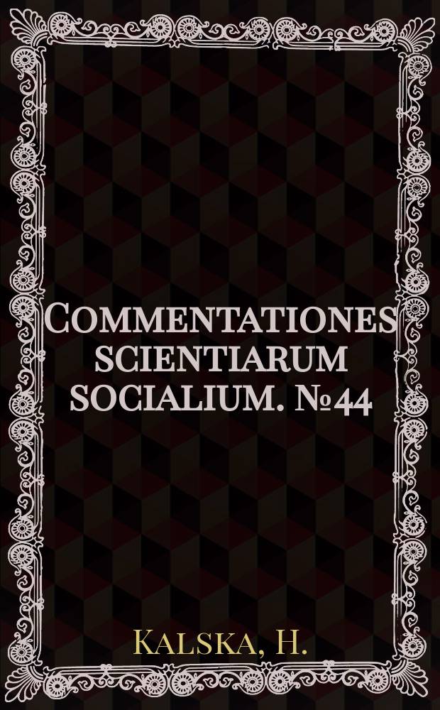 Commentationes scientiarum socialium. №44 : Cognitive changes in epilepsy