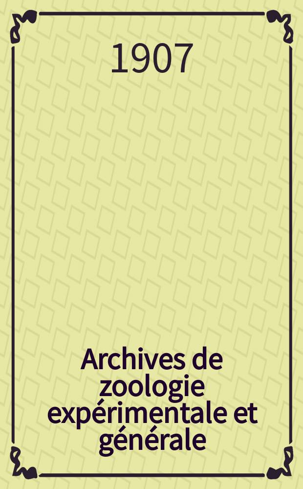 Archives de zoologie expérimentale et générale : Histoire naturelle, morphologie, histologie évolution des animaux. Sér. 4, T.6, №1 : Morphologie et variations de l'appareil rotateur dans la série de Botifères