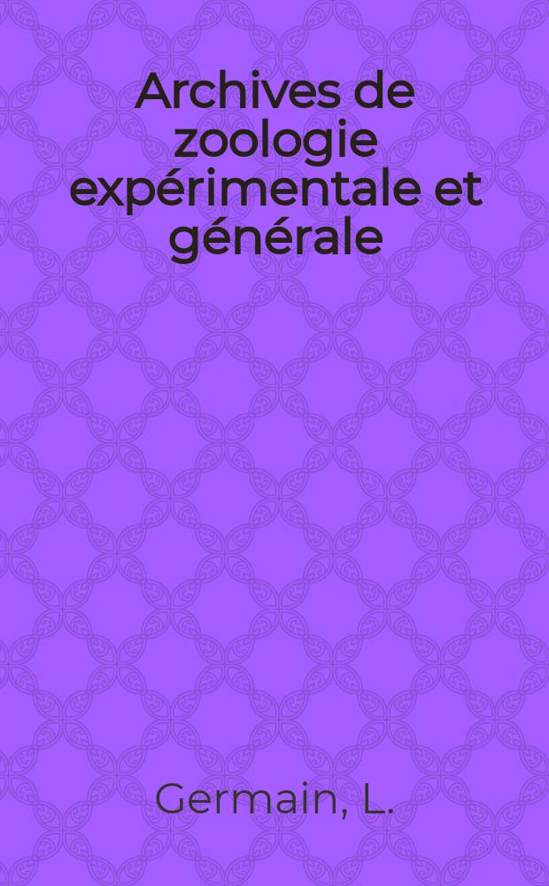 Archives de zoologie expérimentale et générale : Histoire naturelle, morphologie, histologie évolution des animaux. Sér. 4, T.6, №4 : Essai sur la malacographie de l'Afrique équatoriale