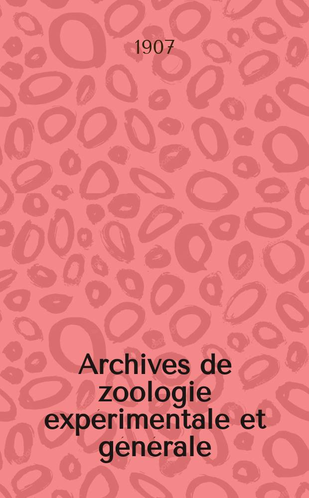 Archives de zoologie expérimentale et générale : Histoire naturelle, morphologie, histologie évolution des animaux. Sér. 4, T.7, №3 : Recherches sur les cellule intenstitielles de l'ovaire chez quelques Mammifères