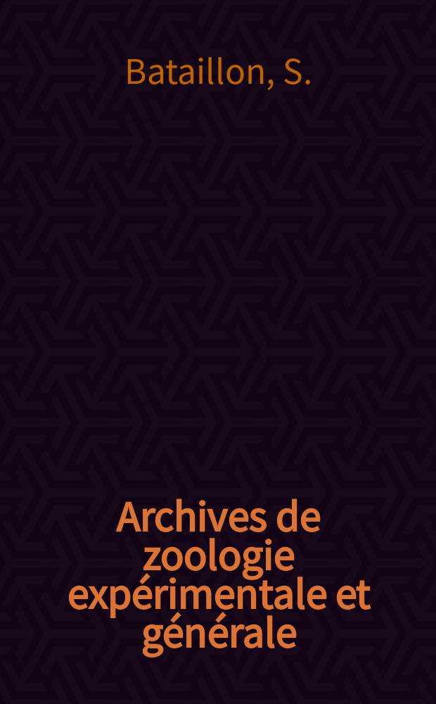 Archives de zoologie expérimentale et générale : Histoire naturelle, morphologie, histologie évolution des animaux. Sér. 5, T.6, №2 : La problème de la fécondation circonscrit par l'imprégnation sans Amphimixie et la parthénogenèse traumatique