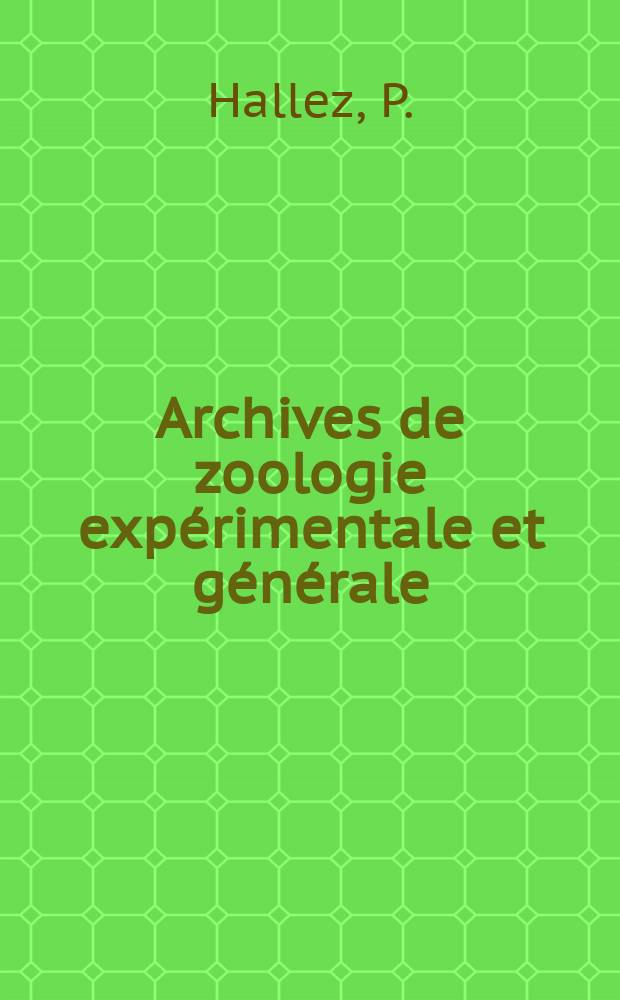 Archives de zoologie expérimentale et générale : Histoire naturelle, morphologie, histologie évolution des animaux. Sér. 5, T.6, №12 : L'appareil excréteur du Bothriomolus et sa comparaison avec celui du Bothrioplana