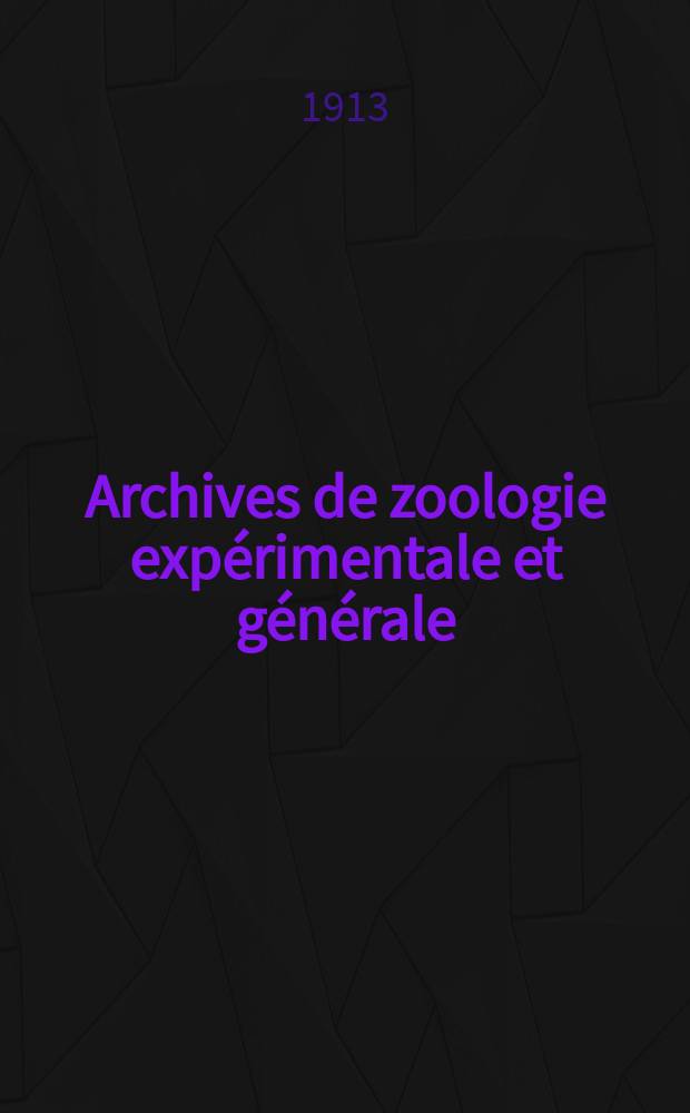 Archives de zoologie expérimentale et générale : Histoire naturelle, morphologie, histologie évolution des animaux. Sér. 5, 53, №3 : Recherches sur Sole recheilus minutus
