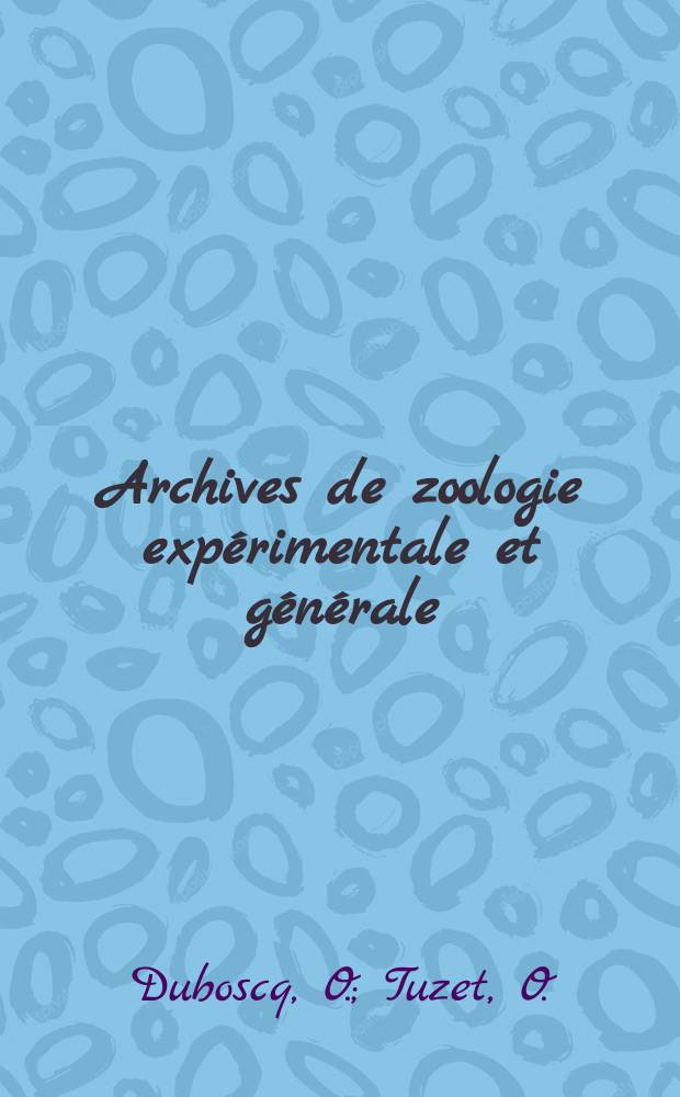 Archives de zoologie expérimentale et générale : Histoire naturelle, morphologie, histologie évolution des animaux. Sér. 5, T.80, №5 : Les oiverses formes des choanocytes des Éponges calcaires Hétérocoeles et leur signification