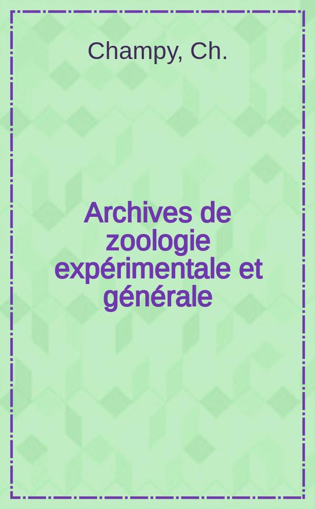 Archives de zoologie expérimentale et générale : Histoire naturelle, morphologie, histologie évolution des animaux. Sér. 5, T.80, №6 : Les potentialités évolutives des cellules sexuelles des Oiseaux et la production du séminome par régénération