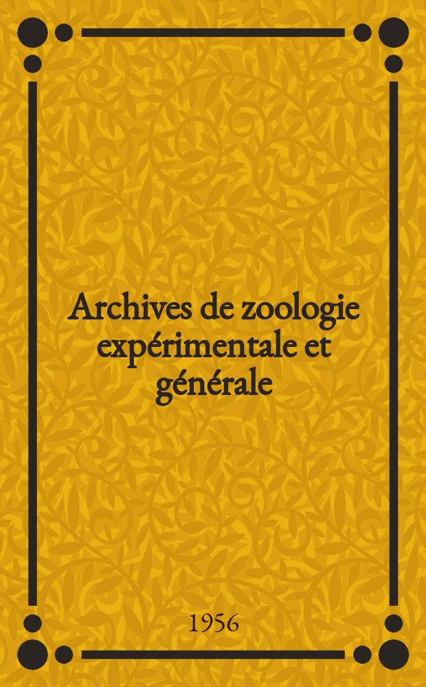 Archives de zoologie expérimentale et générale : Histoire naturelle, morphologie, histologie évolution des animaux. Sér. 5, T.93, Fasc.3 : Contribution à l'étude de la parthénogenèse des Thysanoptènes et de sa cytologie