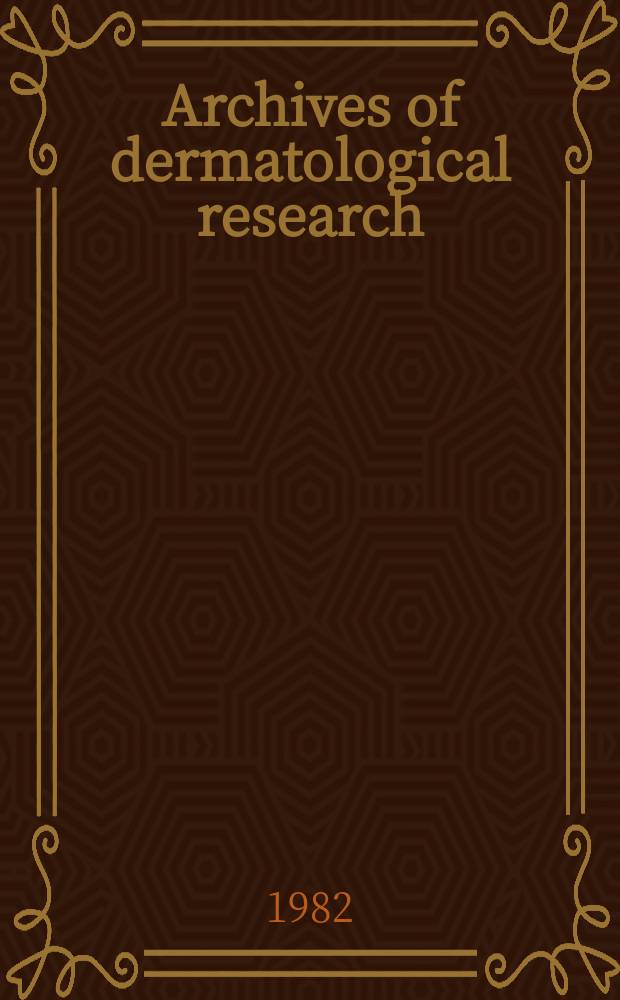 Archives of dermatological research : Founded in 1869 as Archiv für Dermatologie und Syphilis. Vol.272, №3/4 : Festschrift in hohour of Albert Montgomery Kligman prof. of dermatology