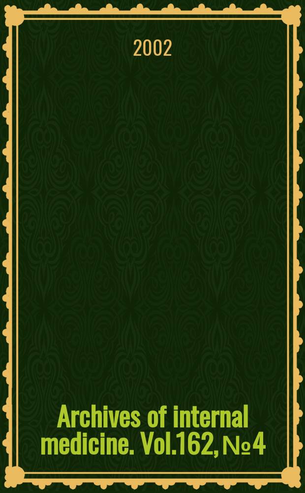 Archives of internal medicine. Vol.162, №4