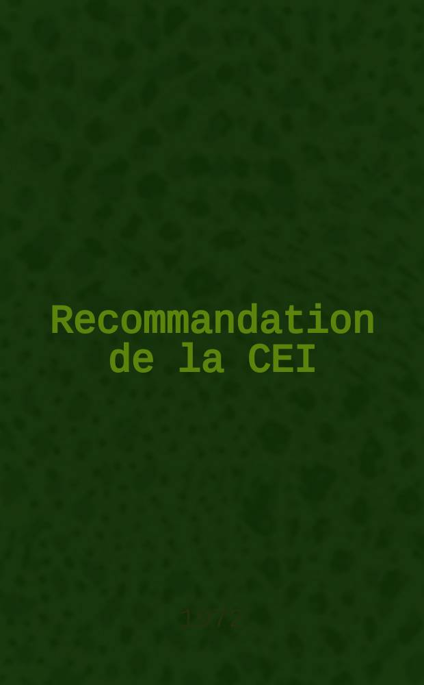 Recommandation de la CEI : Publication. 34–7 : (Machines électriques tournantes)