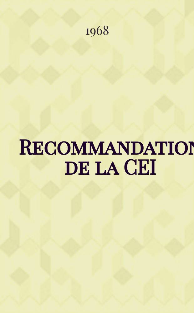 Recommandation de la CEI : Publication. 62 : Code de marquage des valeurs et tolérances des résistances et des condensateurs