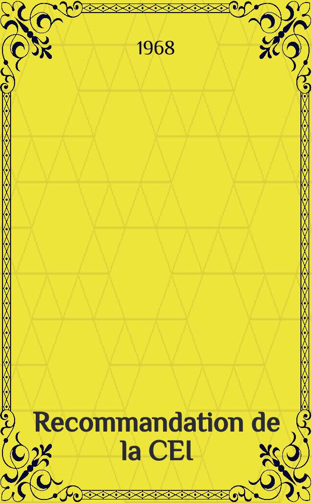 Recommandation de la CEI : Publication. 34–3 : (Machines électriques tournantes)