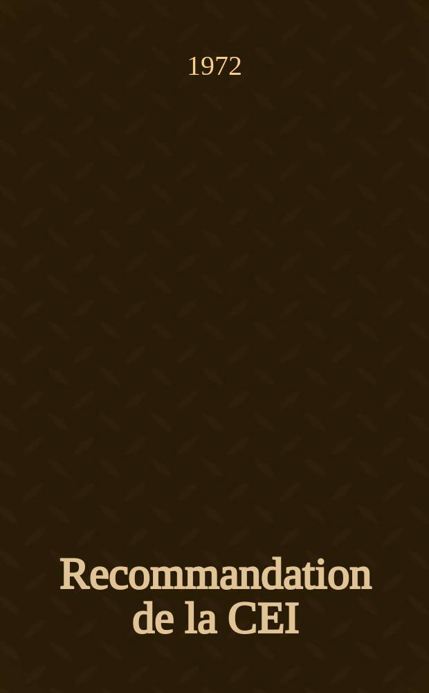 Recommandation de la CEI : Publication. 34&ndash;2 : (Machines &eacute;lectriques tournantes)