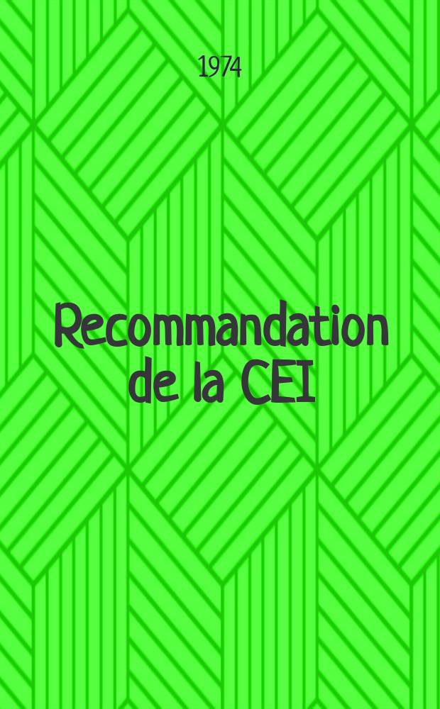 Recommandation de la CEI : Publication. 27–3 : (Symboles littéraux à utiliser en électrotechnique )