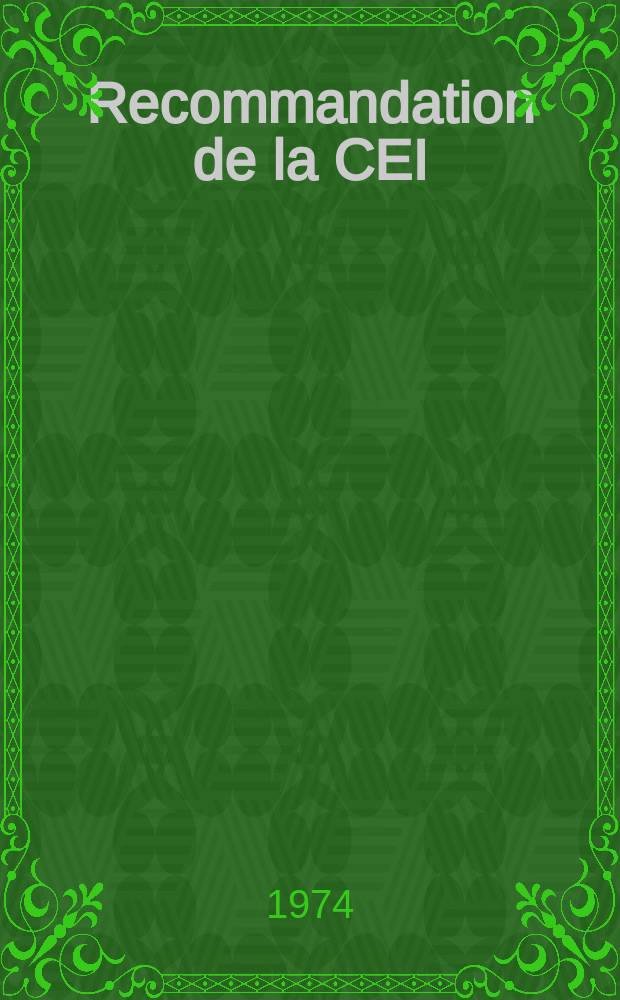 Recommandation de la CEI : Publication. 68–2–38 : Essai fondamentaux climatiques et de robustesse mécanique