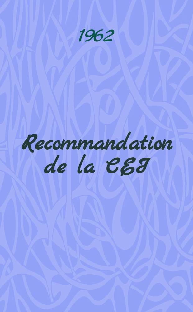 Recommandation de la CEI : Publication. 71A : (Suppl. à la Publ71)