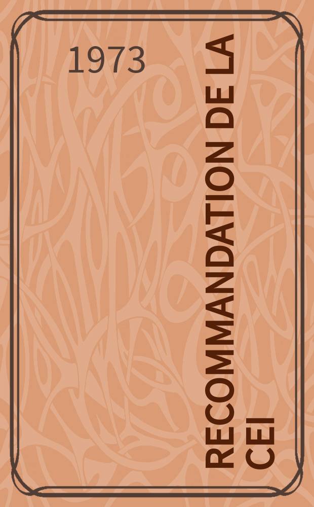 Recommandation de la CEI : Publication. 50(691) : Vocabulaire électrotechnique international